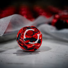 Load image into Gallery viewer, GrimmSpeed 89-21 Subaru Bolt Oil Cap Kit Red with Black Splatter (120014RDBLK)
