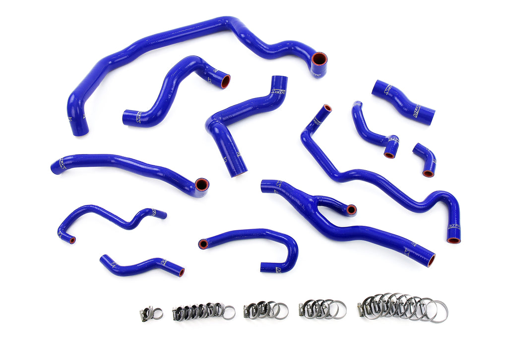 HPS Performance Silicone Radiator, Heater, Water Pump, and Expansion Tank Coolant Hose Kit Blue (57-2000-BLUE)