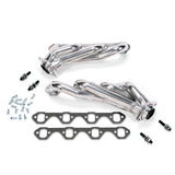 BBK 79-93 Mustang 351 Swap Shorty Unequal Length Exhaust Headers - 1-5/8 Silver Ceramic (15110)