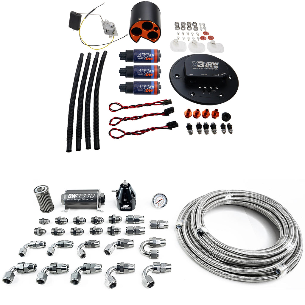 DeatschWerks 98-04 Ford Mustang X3 Module with DW430C Pump and Plumbing Kit (9-437-604-7034)