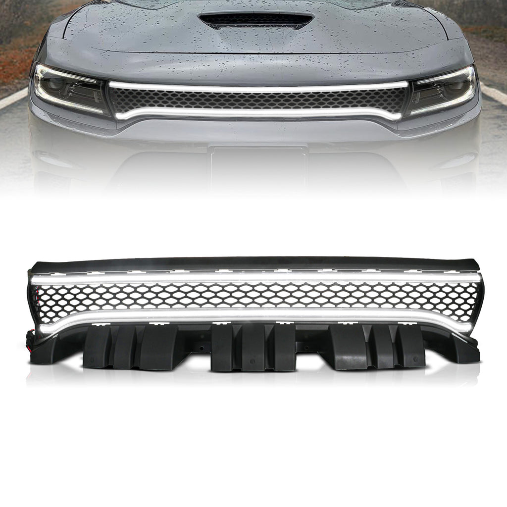 ANZO 15-23 Dodge Charger Black LED Grille w/ Initiation & Running Light/DRL Bar (901028)