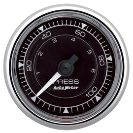 AutoMeter Chrono 2-1/16in 100PSI Mechanical Pressure Gauge - Chrome (9721)