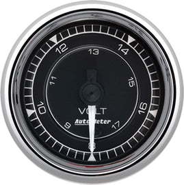 AutoMeter Chrono 2-1/16in 18V Digital Stepper Motor Voltmeter Gauge - Chrome (9791)