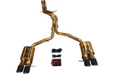 Valvetronic Designs 2010-2016 Audi 4.2L Catback T304 Stainless Steel Finished in Anodized Gold Black 3.5 Inch Outlet Tips (AUD.B8.S4.VSES.AG.BLK)