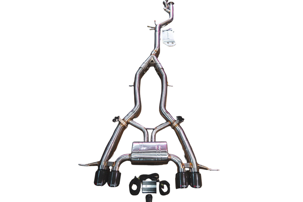 Valvetronic Designs 2022-2025 BMW G87, M2 3.0L Catback T304 Stainless Steel Forged Carbon 3.5 Inch Outlet Tips (BMW.G87.M2.VSES.BR.FC)