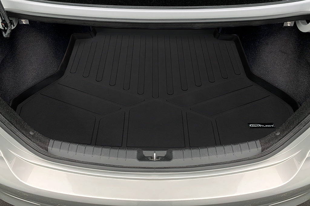 SMARTLINER All Weather Custom Cargo Liner Trunk Floor Mat Black Compatible With 2017-2020 Hyundai Elantra (SD0268)