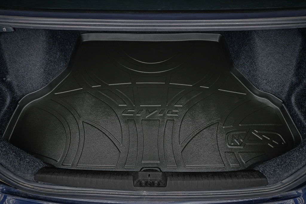SMARTLINER All Weather Custom Fit Cargo Trunk Liner Floor Mat Black Compatible With 2006-2011 Honda Civic (SD0016)