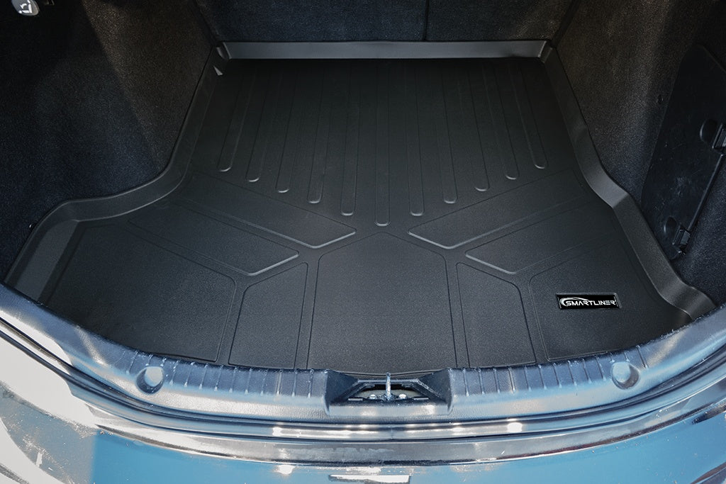 SMARTLINER All Weather Custom Fit Cargo Trunk Liner Floor Mat Black Compatible With 2014-2018 Mazda 3 Sedan (SD0278)