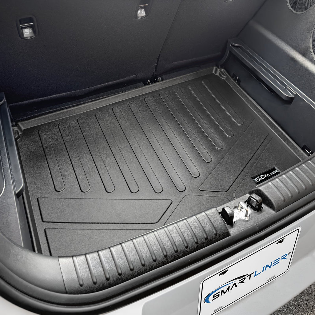 SMARTLINER Custom Fit Cargo Trunk Liner Floor Mat Behind 2nd Row Black Compatible With 2020-2022 Kia Soul Cargo Deck in Lower Position (SD0461)