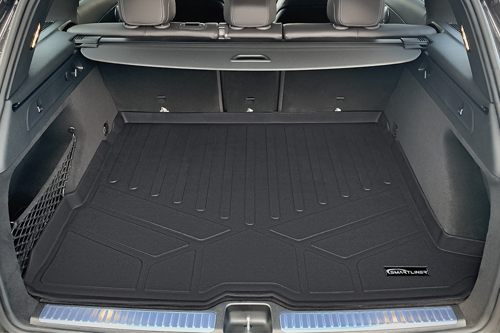 SMARTLINER Cargo Trunk Liner Floor Mat Behind 2nd Row Black Compatible With 2016-2021 Mercedes-Benz GLC (SD0261)