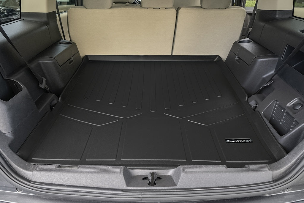 SMARTLINER All Weather Cargo Trunk Liner Floor Mat Behind 2nd Row Black Compatible With 2009-2019 Ford Flex / 2010-2019 Lincoln MKT (SD0366)