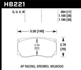 Hawk Performance AP Racing/Wilwood ER-1 Motorsport Brake Pads (HB221D1.10)
