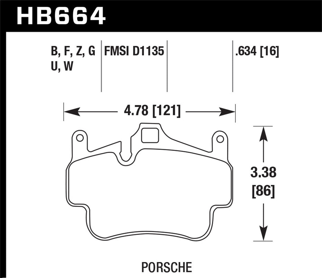 Hawk Performance 06-14 Porsche Cayman Rear HP+ Brake Pads (HB664N.634)