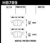 Hawk Performance 15-20 Audi A3 / 19-20 Volkswagen Jetta HP+ Street Rear Brake Pads (HB789N.600)