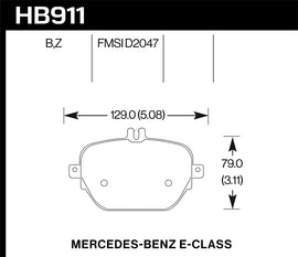 Hawk Performance 17-18 Mercedes-Benz E43 AMG 4Matic 3.0L Performance Ceramic Street Rear Brake Pads (HB911Z.654)
