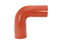 Load image into Gallery viewer, HPS Ultra High Temperature Resistant Silicone Elbow Coupler 90 Degree, 3.5" ID, 5" Legs Orange (HTSEC90-350-HOT)