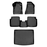 SMARTLINER Floor Mats 2 Rows - Cargo Liner Set Black Compatible With 2017-2021 Compass with Dual Driver Side Floor Hooks (SA0331/B0331/D0331)