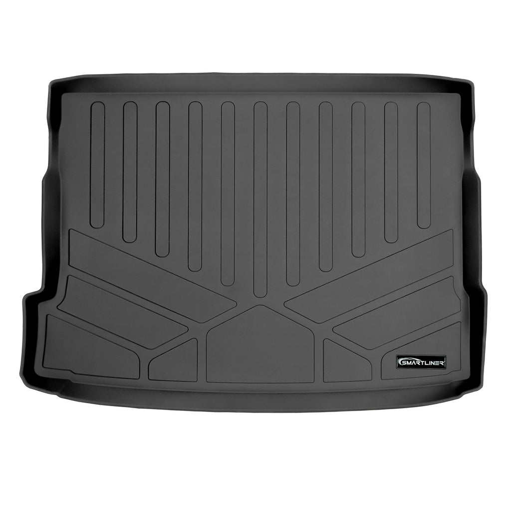 SMARTLINER All Weather Custom Fit Cargo Liner Trunk Floor Mat Black Compatible With 2018-2022 BMW X2 Cargo Fits Without Spare Tire (SD0483)