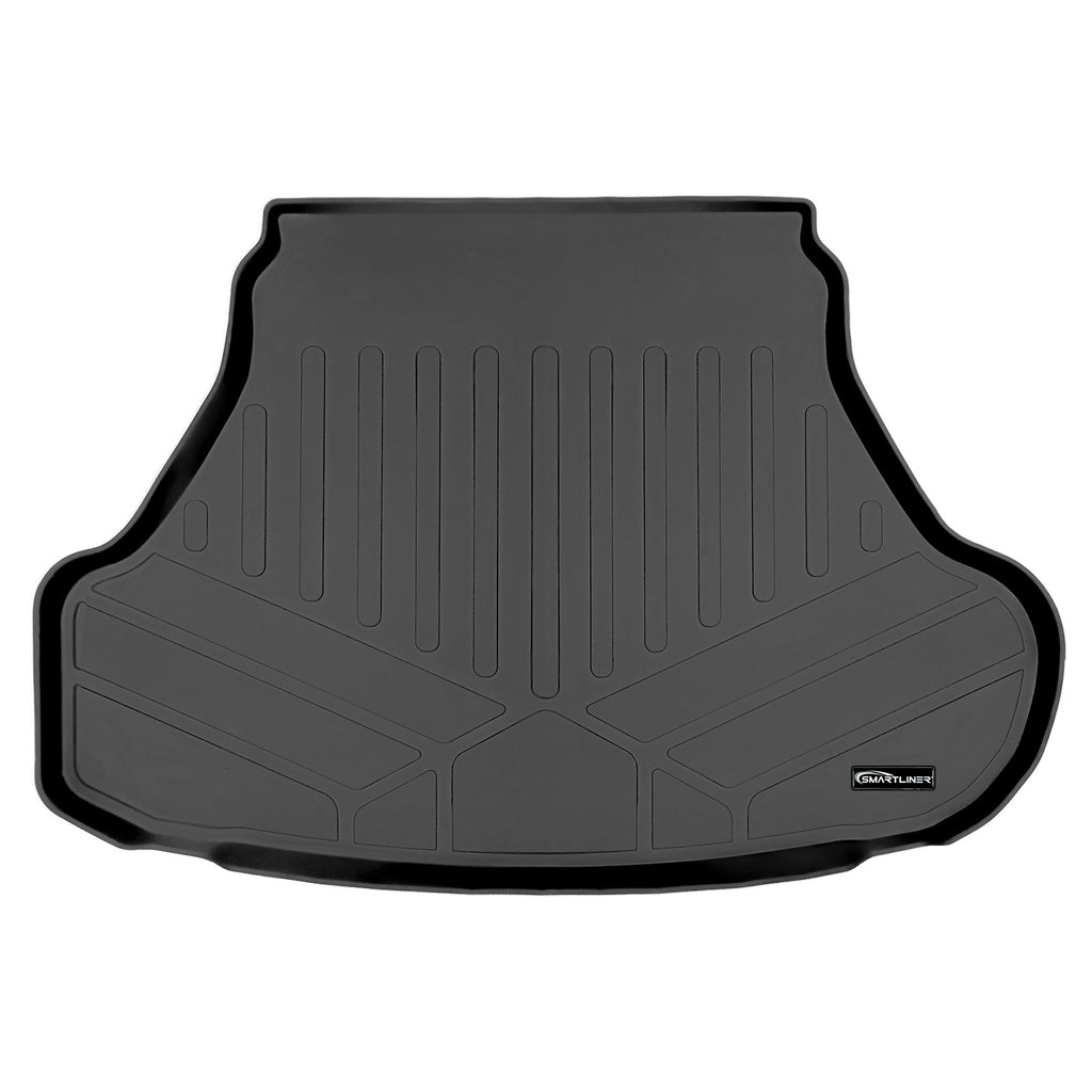 SMARTLINER All Weather Custom Cargo Liner Trunk Floor Mat Black Compatible With 2014-2022 Infiniti Q50 3.0t with Spare Tire (SD0470)