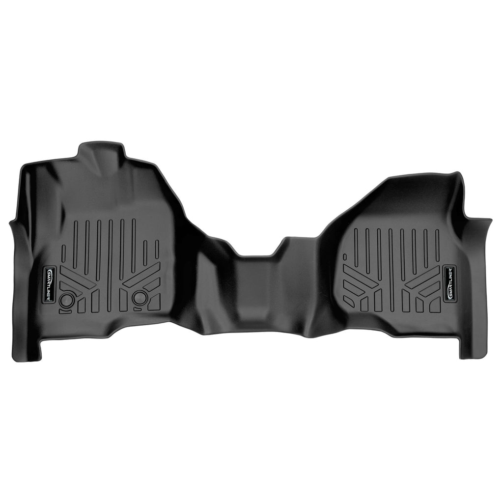 SMARTLINER Custom Fit Floor Mats 1st Row Black Over The Hump Liner Compatible With 2012-2016 Ford F-250/F-350/F-450/F-550 Super Duty Standard & Crew Cab with Raised Drivers Side Pedal (SA0335)