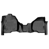 SMARTLINER Custom Fit Floor Mats 1st Row Black Over The Hump Liner Compatible With 2012-2016 Ford F-250/F-350/F-450/F-550 Super Duty Standard & Crew Cab with Raised Drivers Side Pedal (SA0335)