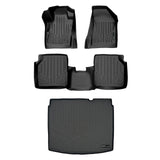 SMARTLINER Floor Mats 2 Rows - Cargo Liner Set Black Compatible With 2017-2021 Compass with Dual Driver Side Floor Hooks (SA0331/B0331/D0361)