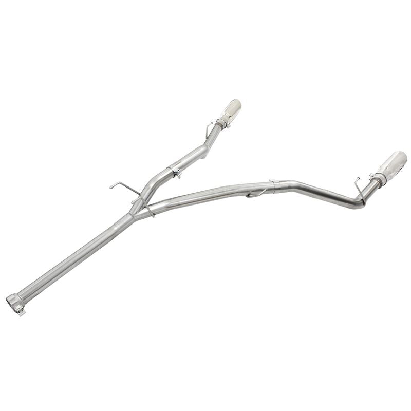 aFe Large Bore-HD 2-1/2in 409 Stainless Steel DPF-Back Exhaust System w/Polished Tip (49-42041-P)