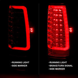 ANZO USA Tail Light Assembly, LED, Red/Clear Lens, Chrome Housing, w/Plank Style Design, Pair, (311323)