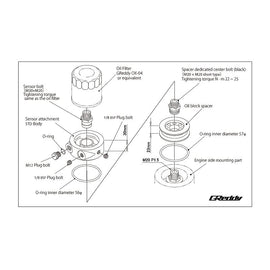 GReddy OIL FILTER OCK ADAPTER FRS/Z (OIL PRESS./TEMP.) (12002802)