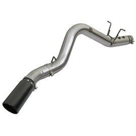 aFe Large Bore-HD 4 IN 409 Stainless Steel DPF-Back Exhaust System w/Black Tip (49-44085-B)