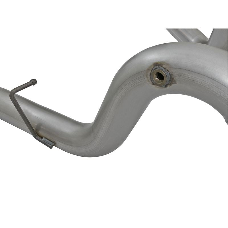 aFe Large Bore-HD 4 IN 409 Stainless Steel DPF-Back Exhaust System w/Black Tip (49-44080-B)