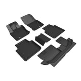3D MAXpider Compatible with VOLKSWAGEN TIGUAN 7-SEAT 2018-2024 KAGU BLACK R1 R2 R3 (L1VW10701509)
