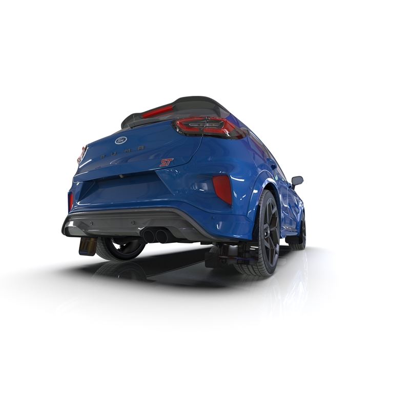 Rally Armor Black Mud Flap/Blue Logo for 2020-22 Ford Puma ST (MF86-UR-BLK-BL)