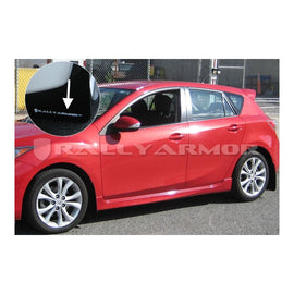 Rally Armor Black Mud Flap/White Logo for 2010-2013 Mazda 3 (MF17-UR-BLK/WH)