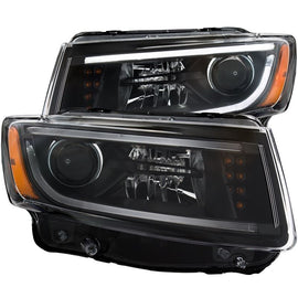 ANZO USA 2014-2015 Jeep Grand Cherokee Projector Headlights w/ Plank Style Design Black (111329)