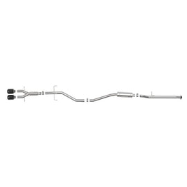 Takeda 2-1/2 IN 304 Stainless Steel Cat-Back Exhaust System w/ Black Tips (49-36619-B)