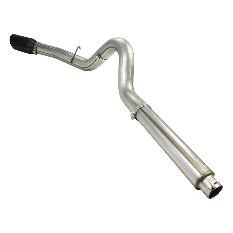 aFe Large Bore-HD 5 IN 409 Stainless Steel DPF-Back Exhaust System w/Black Tip (49-43054-B)