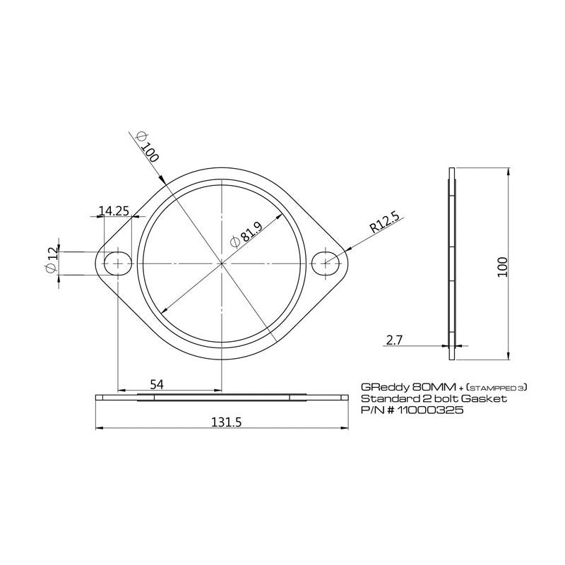 GReddy GPP 80mm Oval Exhaust Gasket (11000325)