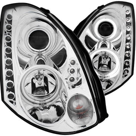 ANZO USA 2003-2007 Infiniti G35 Projector Headlights w/ Halo Chrome (CCFL) (HID Compatible) (121364)
