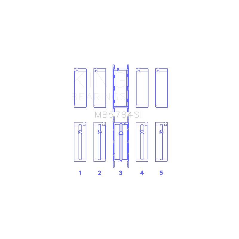 King Engine Bearings Main Bearing Set for 2014-2016 BMW 428i (MB5784SI)