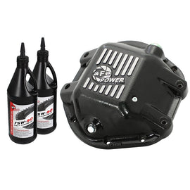 aFe Pro Series Differential Cover Kit Black w/ Machined Fins and Gear Oil (46-70162-WL)