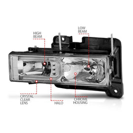 ANZO USA Crystal Headlight Set for 1992-1994 Chevrolet S10 Blazer (111499)