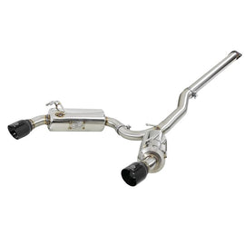 Takeda 3 IN to 2-1/2 IN 304 Stainless Steel Cat-Back Exhaust w/ Black Tips (49-36701-B)