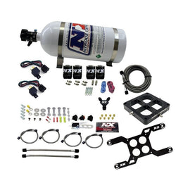 Nitrous Express Dominator Dual Stage Billet Crossbar Nitrous Kit (50-300 & 100-500HP) w/10lb Bottle (66047-10)