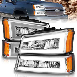 ANZO USA Crystal Headlight Set for 2003-2006 Chevrolet Avalanche 1500 (111502)