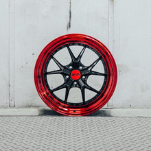 Load image into Gallery viewer, F1R F105 17x8.5 - Gloss Black/ Red Lip Wheel