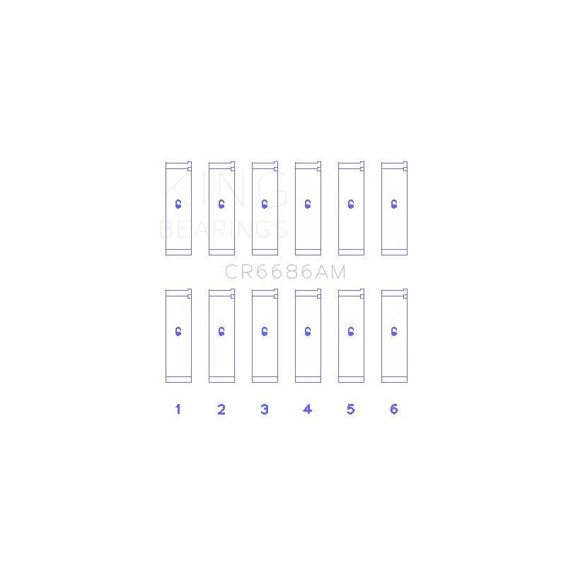 King Engine Bearings Connecting Rod Bearing Set for 1998-2003 Toyota Sienna (CR6686AM)