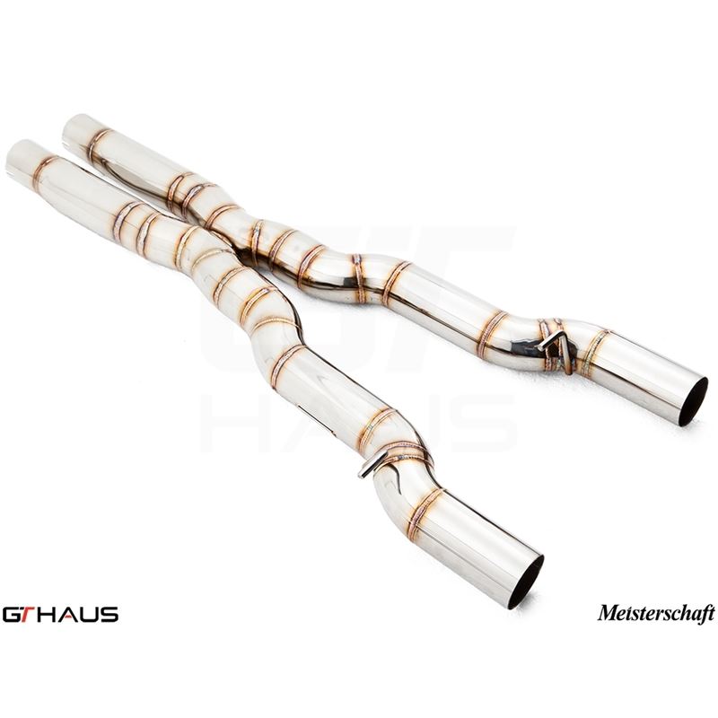 GTHAUS Mid Resonator Delete X Pipe Stainless for 2011-2016 BMW