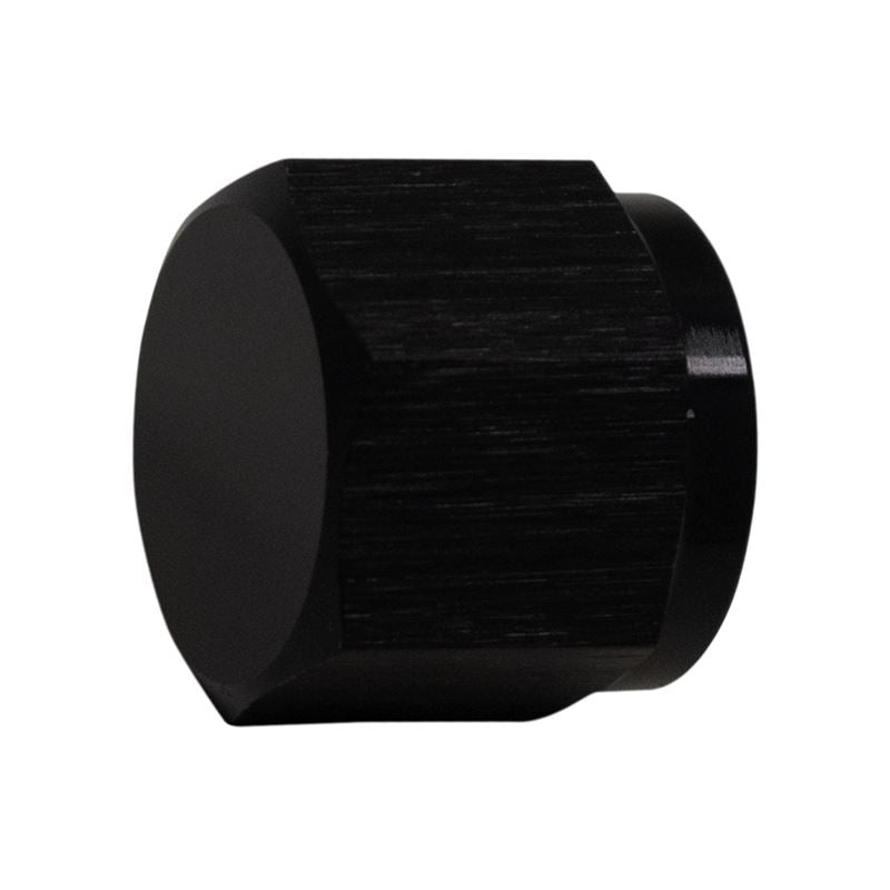DeatschWerks 6AN Female Flare Cap - Anodized Matte Black(6-02-0714-B)