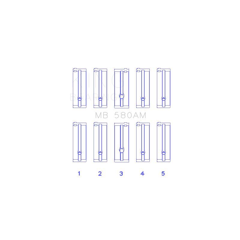 King Engine Bearings Main Bearing Set for 1981-1990 Toyota Pickup (MB 580AM)